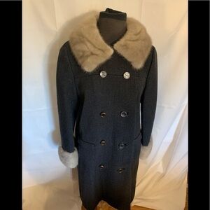 RH Stearns Sycamore vintage wool and mink coat S